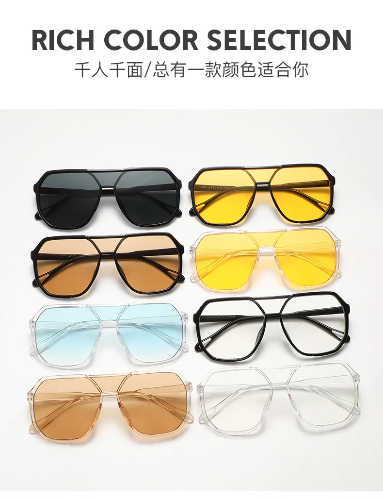 Neue Vintage Quadratische Sonnenbrille für Damen und Herren Luxusmarke Große Runde Sonnenbrillen Weibliche Männliche Eyewear Sonnenbrillen für Männer Frauen – Detail 3
