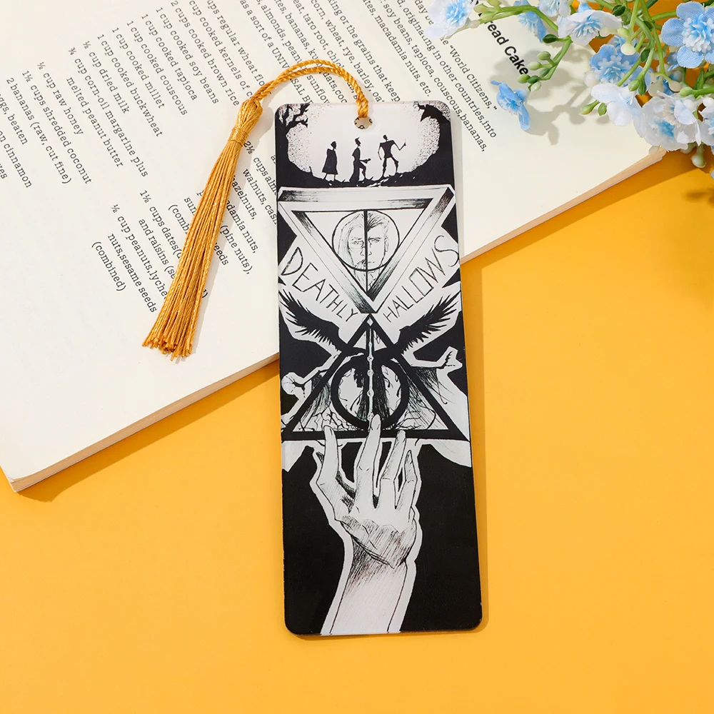 Harry Acrylic Potter Bookmark Deathly Hallows with Tassel Magic Academy Hogwarts Gift Halloween Gift