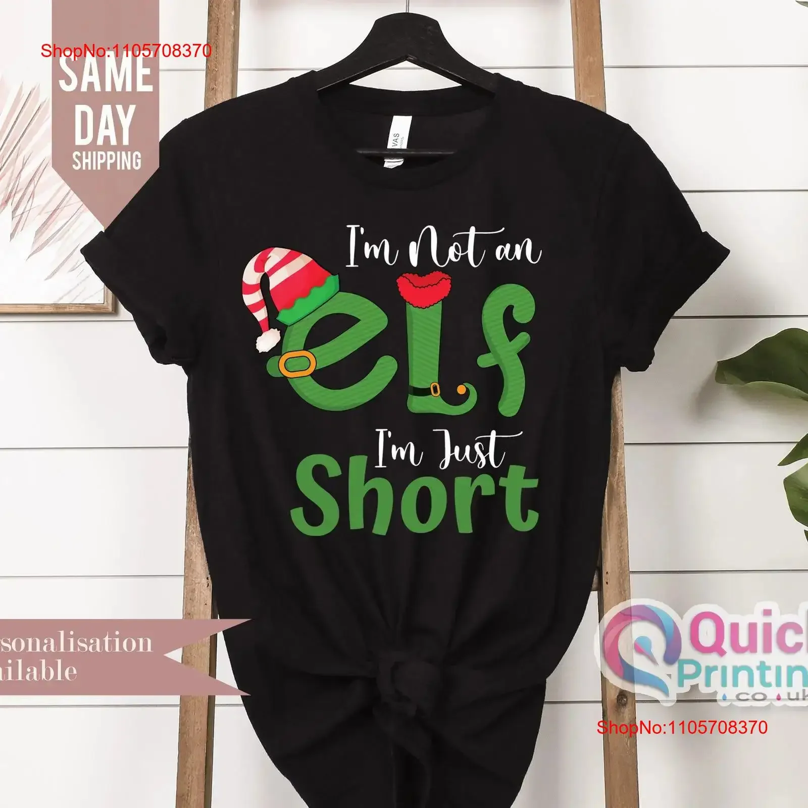 I'm Not An Elf Just Short T Shirt Merry Xmas Funny Christmas festive 2024 vintage Washed Comfortable fashion Soft Breathable
