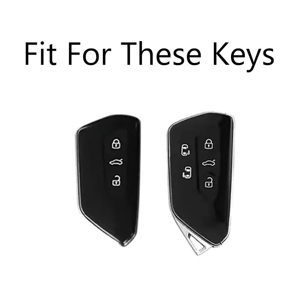 For Volkswagen Golf 8 MK8 Teramont ID.3 ID.4 ID.5 Skoda Enyaq iV Octavia Seat Leon Car Accessories Zinc Alloy Car Key Case