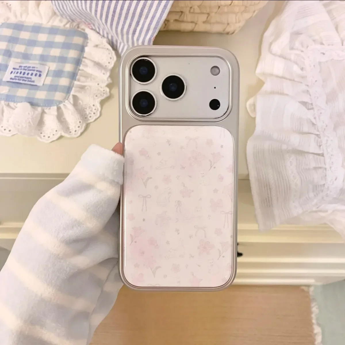 

Полноэкранный чехол для телефона с цветочным котенком и гальваническим клеем для iPhone 17Air 16 15 14 13 12 11 Pro Max Plus Y2K Cover Ins