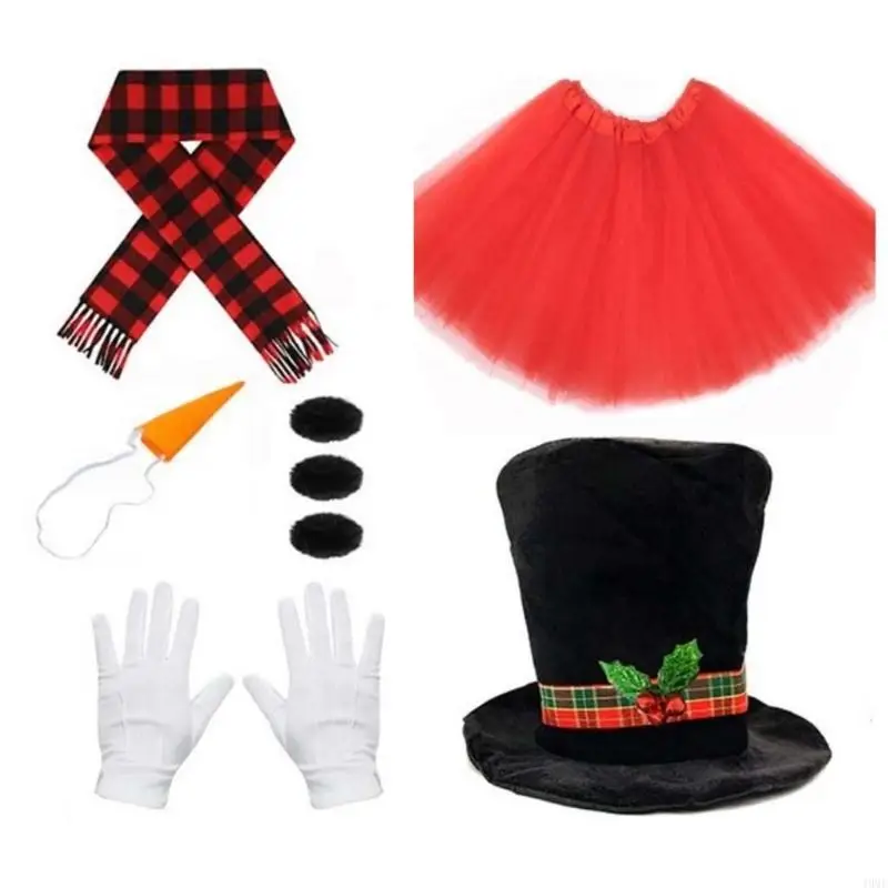 49mf Snowman Costume Musim Dingin Frosty Snowman Costumes Christmas Dress Up Accessory