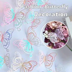 3D Texture Lines Hollow Butterfly Wall Pasted Polka Dot Dazzling Refrigerator Window Home Holiday Decoration Stickers Crafts