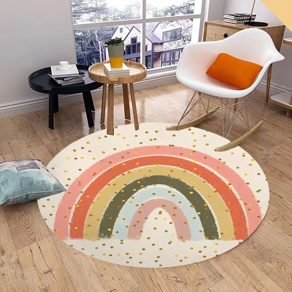 Round Rug – Washable & Fun Floor Mat for Kids Room, Bedroom or Living Room, Ideal Under Swivel Chairs