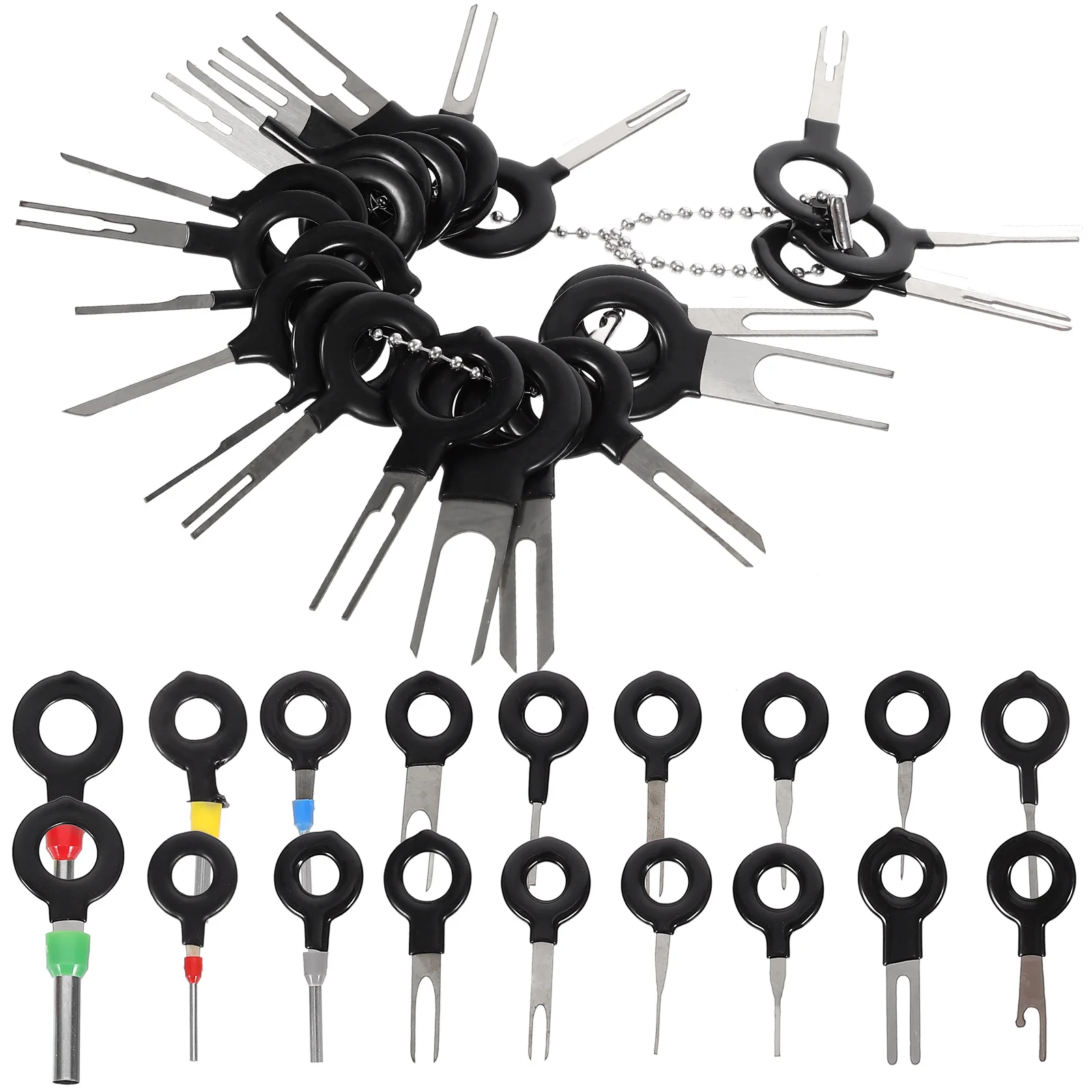 Herramienta de extracción de terminales eléctricos, Extractor de liberación de pines de conector compacto y ligero para herramientas de reparación de cableado de coche, 39 Uds.