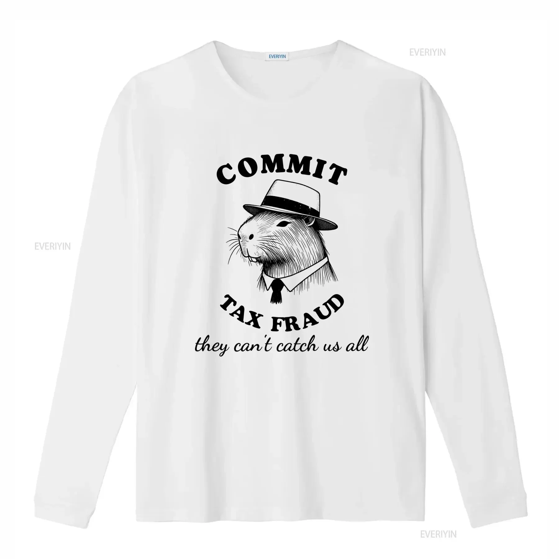 Commit Tax Fraud Capybara T Shirt Funny Animal Lover Evasion Humor  vintage Washed Breathable Versatile fashion Unisex