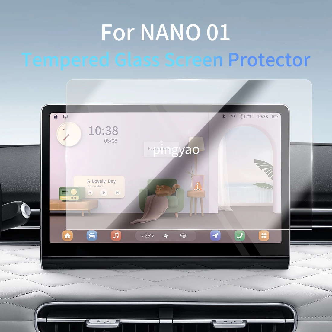 

Car Sticker Screen Protector Navigation Display Tempered Glass Protective Film Car Accessories Vehicle For east wind NANO01 24