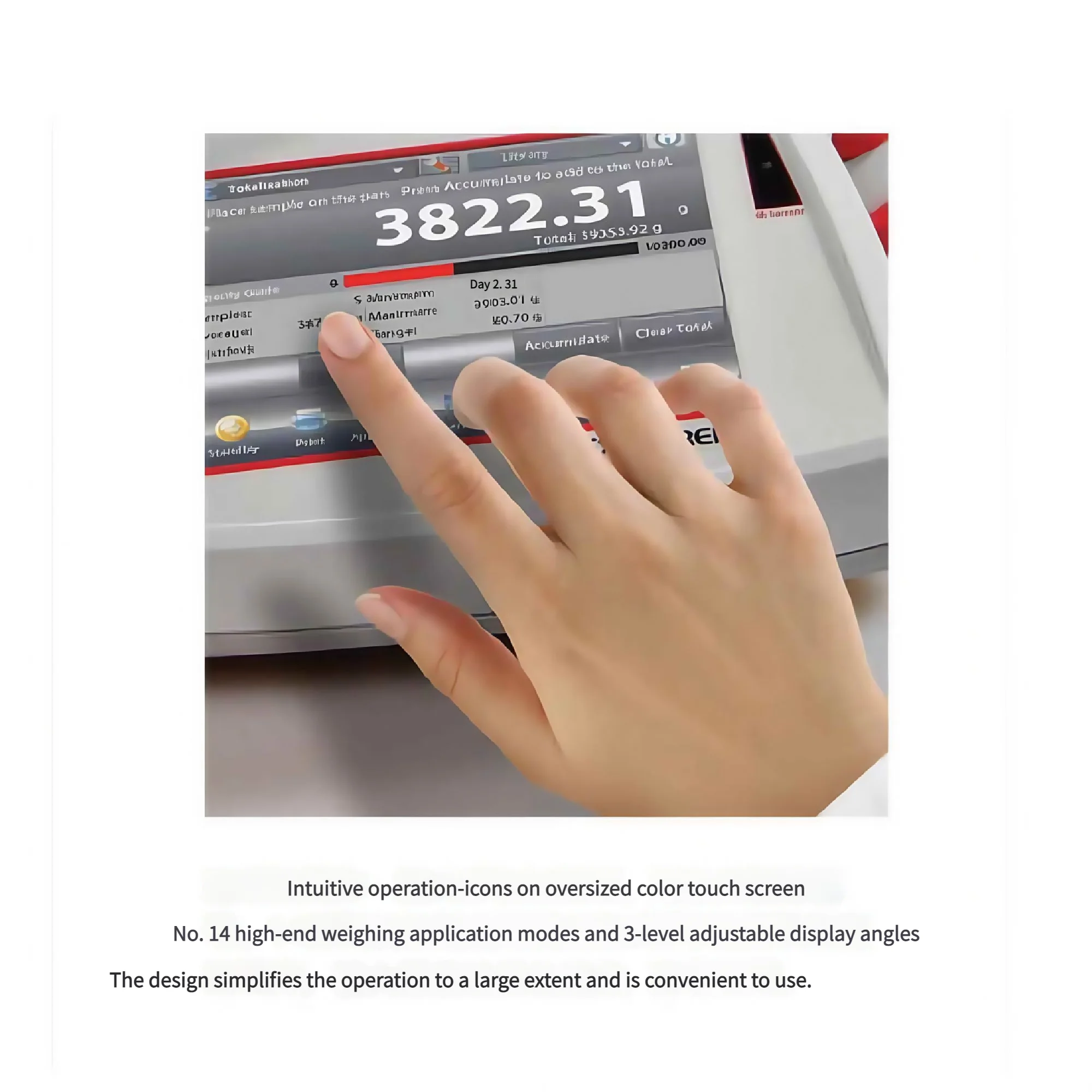 Balança analítica de alta precisão Ohaus EX623ZH, legibilidade de 1 mg (0,001 g), display LCD, para uso em laboratório (painel chinês)