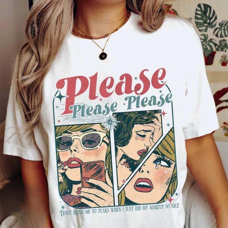 Please Don’t Embarrass Me Concert Shirt Soft Girl Aesthetic Music Lover Gift Festival Outfit Y2k Top Graphic Print T Shirts Tees