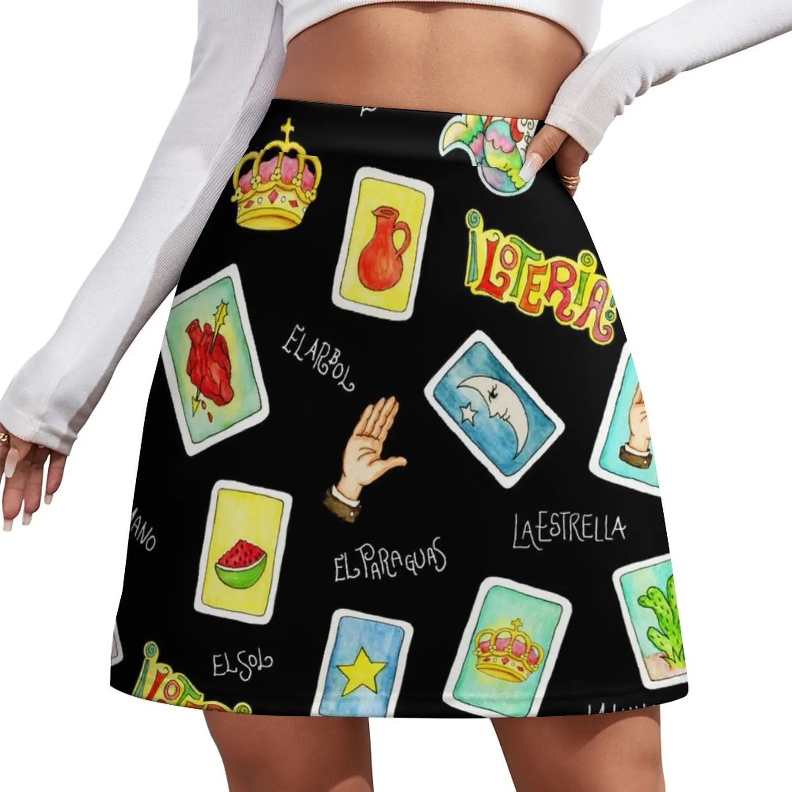 

Loteria cards and symbols Mini Skirt sexy short mini skirts skirts summer 2025 woman School uniform Korean skirts Mini Skirt