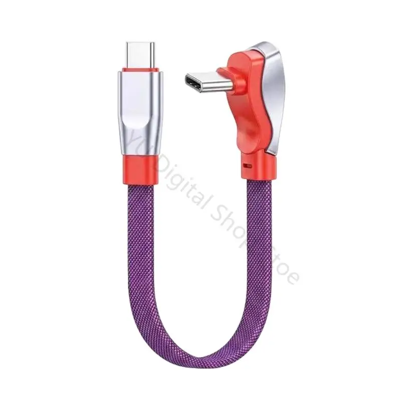 96BA Travel USB C To USB C Cord 6A Quick Charging Braided Construction Convenient Data Cable For Traveler