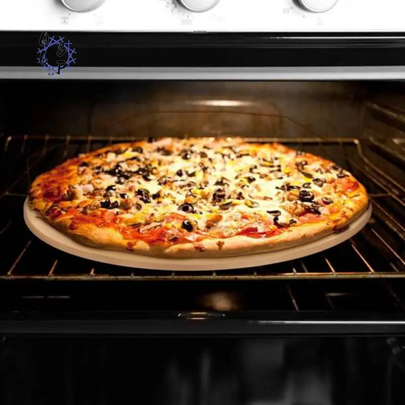 A68P-Pizza Stone 15 Inch Round Baking Stone For Bread Pizza Grilling Stones For Cooking And Baking BBQ And Grill
