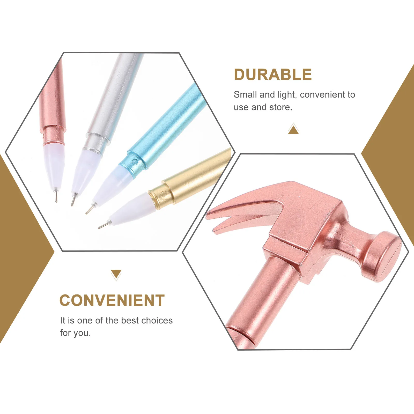 

8Pcs Fun Hammer Design Writing Pens Lightweight Small Size Easy Storage Gel Ink Signature Pens Ideal Gift for Kids Friends