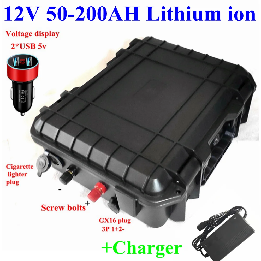 

Rechargeable Batteries 12V Lithium 50AH 60AH 80AH 100Ah 120Ah 150Ah 200Ah for Ship Rubber Boat Propeller RV+ Charger