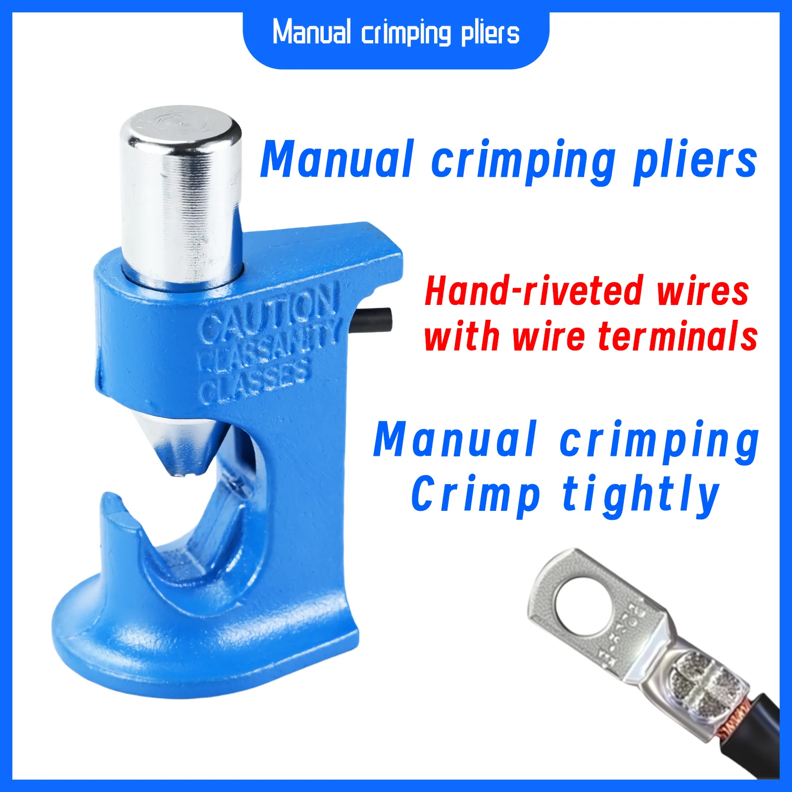 

Manual Heavy-Duty Crimping Pliers for Copper Terminals 3-70mm², Open-Type Copper-Aluminum Terminal Cold Crimping Tool, Desktop Cable Terminal Crimping Mold