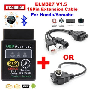 ELM327 V1.5 Chẩn đoán lỗi mô tô cáp, ELM 327 cho Yamaha Y15 EFI, Honda Motorbike, 3 + 4 + 6Pin cho 16pin, OBD2 6 Chẩn đoán bán hàng chính xe máy - №4