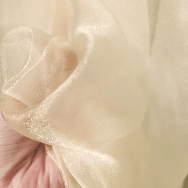 White Organza Voile Sheer Fabric - Shimmering, See-Through, and Sold By The Yard - Ideal Material for Sewing and Crafts