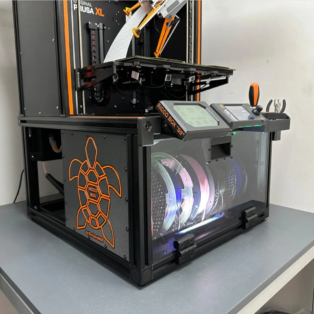 Prusa XL 3D Printer Filament Drybox Hardware Kit with LED Upgrade  Moisture-Proof Filament Storage Solution