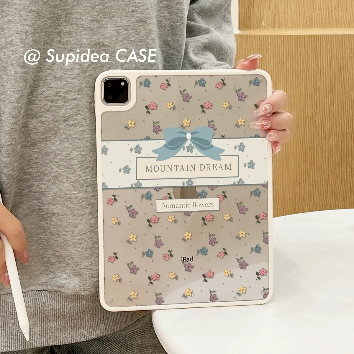 Korea ins Bow Flowers Y2K Girl Cover For iPad Pro 13 11th M5 M4 12.9 A16 10 8 7 9th 10th For Ipad Air 11 M2 M3 Mini Tablet Case
