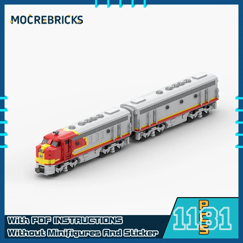 

MOCSanta Fe City Railway Fe EMD F7 Дизельный электрический локомотив Модель DIY Строительный блок Сборка Технология Кирпичи Игрушки для подарков
