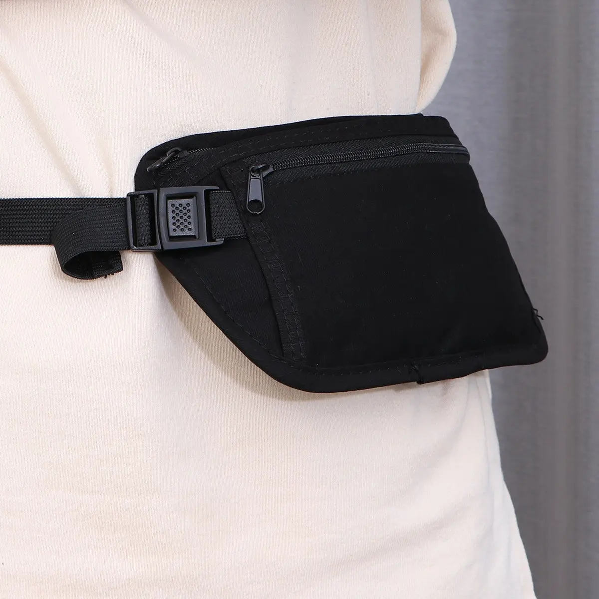 Lightweight Outdoor Sports Waist Bag Waterproof Running Jogging Hiking Climbing Chest Crossbody Fanny Pack Black