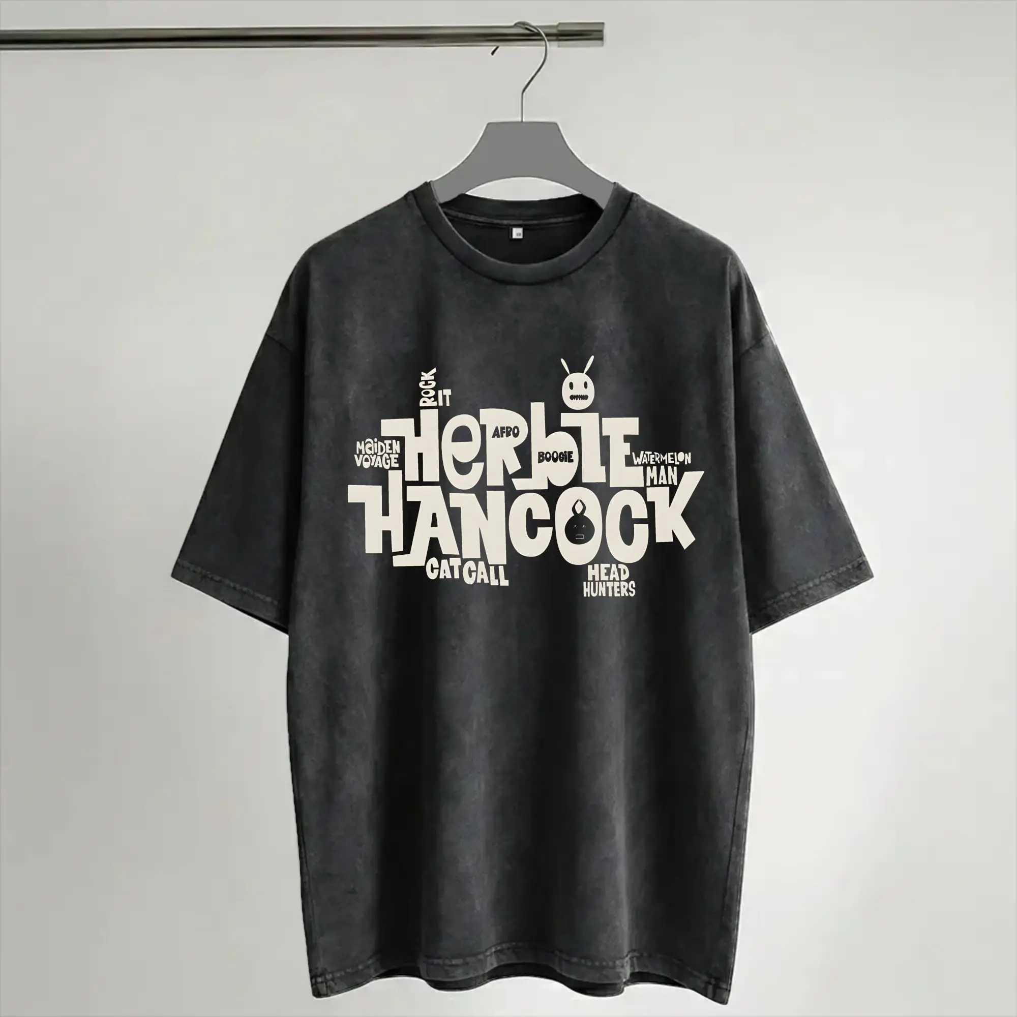 Harajuku Washed Shirts Herbie Hancock - Master of Funk and Jazz Merch Novelty T-Shirts High Street  Streetwear Short Sleeve