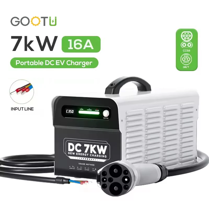 Home Electric Car Ev Charging Station Mobile Dc Fast Charger Ccs2 Gbt 7Kw Portable Dc Ev Charger For Chinese Car