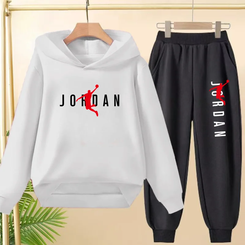

Basketball Letter Print Trend Coat Hoodie Sweatshirt Top+Pants 3-12Yrs Boy Girls Kids Pullover Casual Sports Jogging Fashion Set