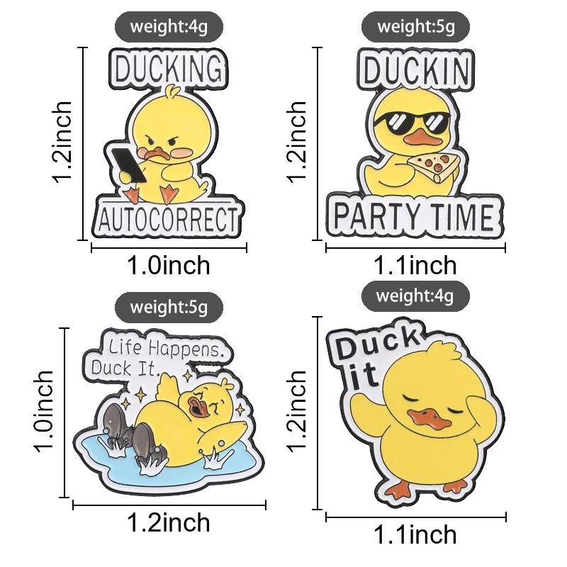 Life Happens Duck It Floating Duck Enamel Pin Relaxed Slacker Style for Tired Office Workers and Stress Relief Streetwear Charm