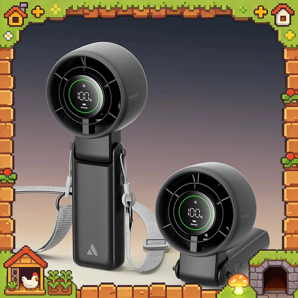 Aecooly PB02-A Handheld Fan Folding Variability Five-Range Strong Winds Handheld Small Fan Long Battery Life Of 17 Hours Gifts