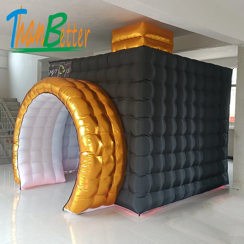 

Gold Silver Black White New Style Camera Shape Wedding Party Inflatable Photo Booth Tent Cabin PhotoBooth With Multi Color LED