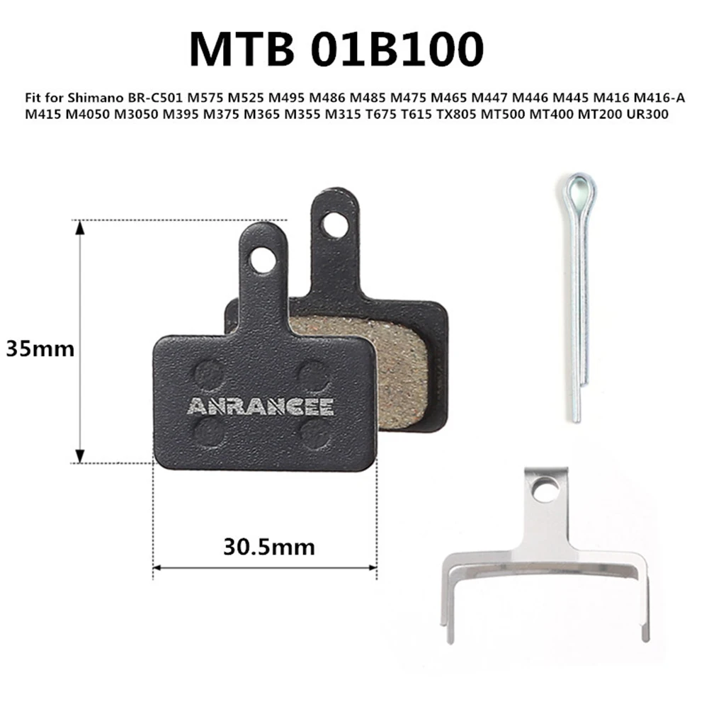 Metal Resin Disc Brake Pads Black ForShimano 01K100 MTB Road Bike Mountain Bicycle BR-C501 M575 M525 M495 M486