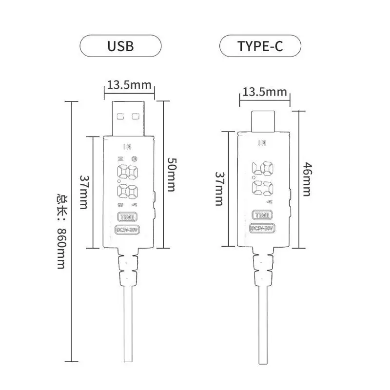 USB Type C To DC 5.5 2.5MM Adjustable Voltage Cable Support 5V 12V 20V Fast Charging For Router Optical Modem Notebook Power Sup