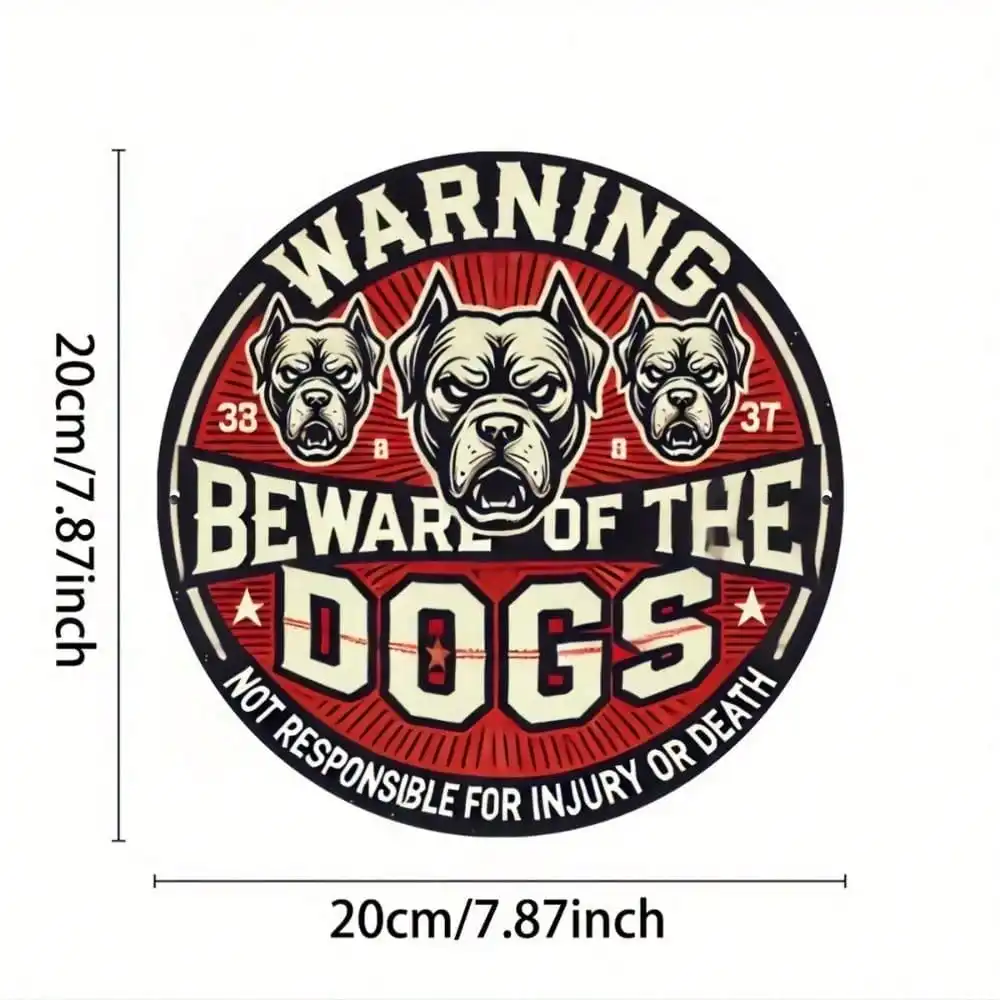 Beware of Dog Sign, 8x8 Inch Reflective Metal Warning Sign for Yard with 
