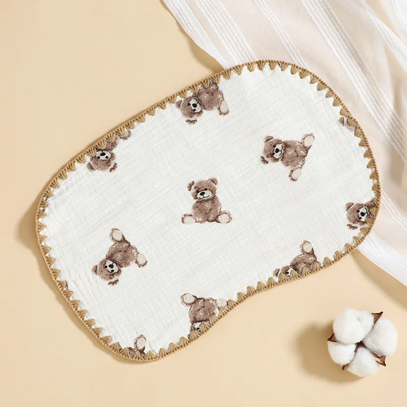 Oreillers en mousseline de coton pour bébé, serviette de gaze pour nouveau-né, Burp, trucs pour bébé, oreiller plat pour bébé, accessoires de