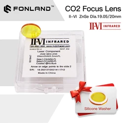 Lente di messa a fuoco laser CO2 a infrarossi Fonland II-VI Dia.19.05mm 20mm FL 38.1 50.8 63.5 76.2 101.6 mm per macchina da taglio laser CO2