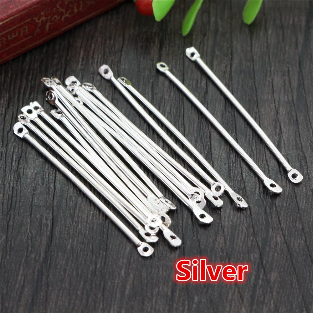 100pcs/lot 15 20 25 30 35 40mm Bar Shape Connectors Earring Connectors Diy Accessories For Earrings Jewelry Making Materials