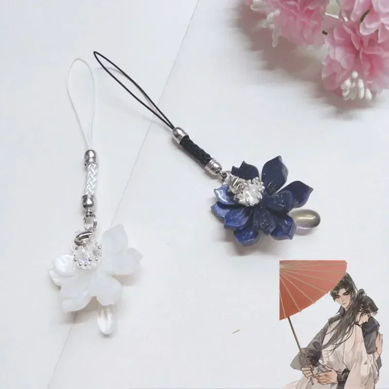 Anime Husky And His White Cat Shizun Cosplay Chu Wanning Mo Ran Couple Phone Chain Pendant Keyring Bag Keychain Accessoories