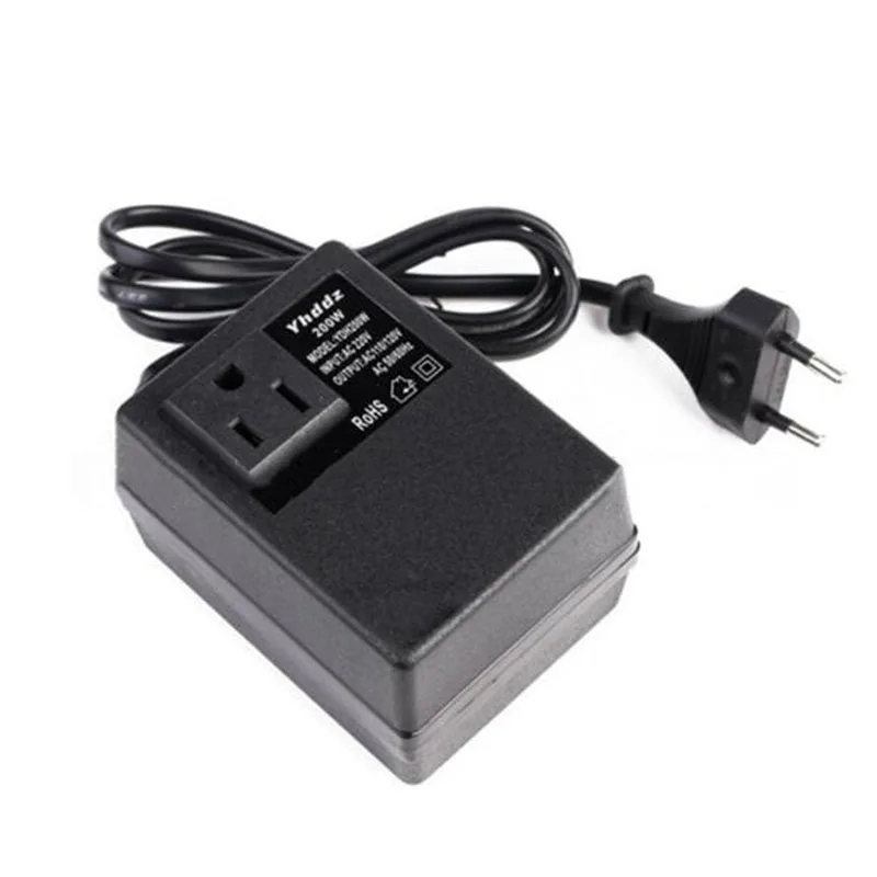 Step Down Single Phase Travel EU Plug Voltage Transformer Converter 200W Voltage Converter Transformer AC 220V to 110V