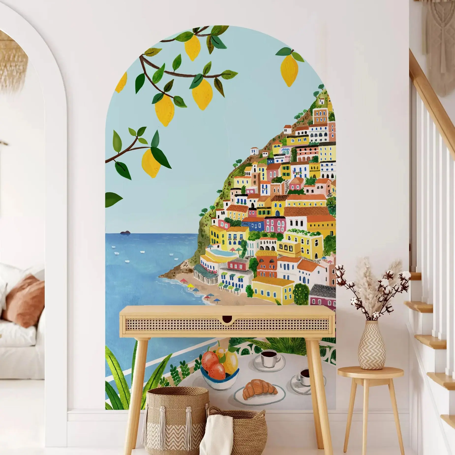

Positano Amalfi Coast Lemon Wall Sticker Mural Art Decal wallpaper Room Bedroom Living Room Interior Home Decor Self Adhesive
