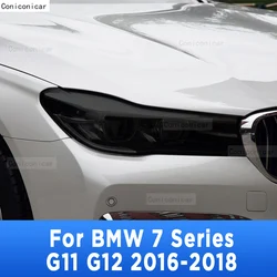For BMW 7 Series 2016-2018 G11 G12  Car Headlight Tint Smoke Black Protective Film Cover Transparent TPU Sticker Accessories 2P