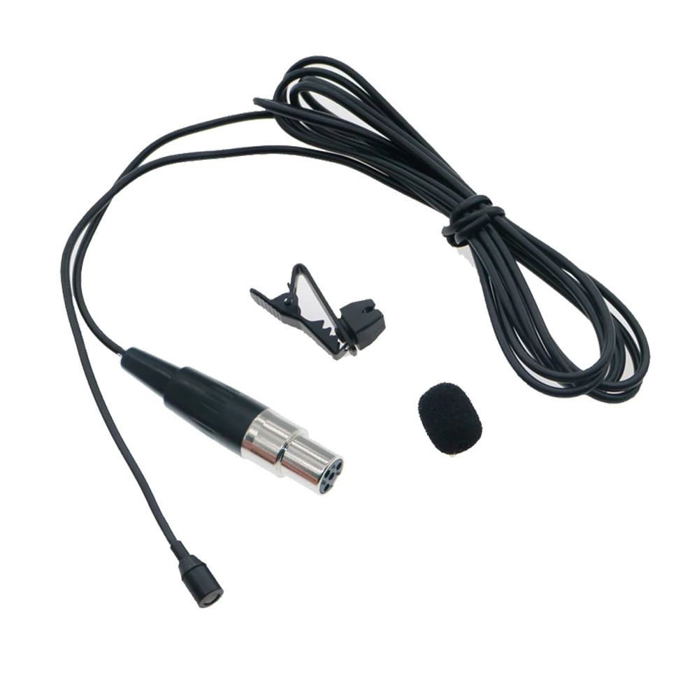 

Mini Tie Clip Lavalier Lapel Microphone for Shure Belt Pack Wireless ULX SLX PGX UR4 GLX QLX Microphones TA4F 4Pin Beige Black