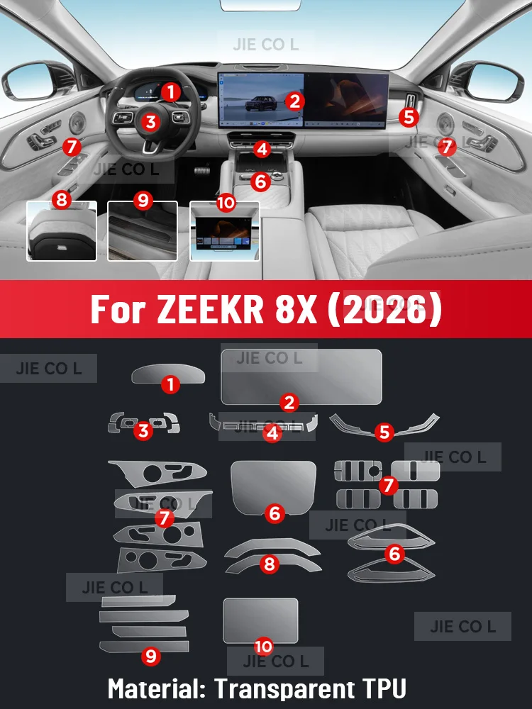 Auto Central Control Screen TPU Navigation Anti Scratch Interior Protection Film GPS Navigation For ZEEKR 8X 2026