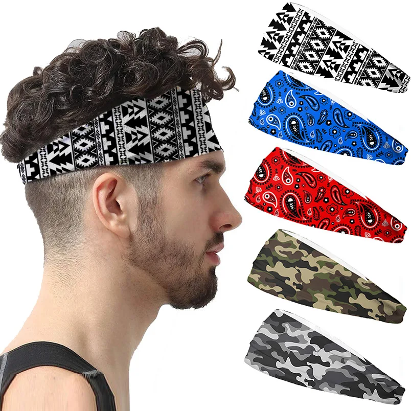 

Women Men Sweatband Non Slip Elastic Sweat Hairbands Soft Fabric Hair Bands Workout Yoga Running Sport Thin Hair Wrap For Girls