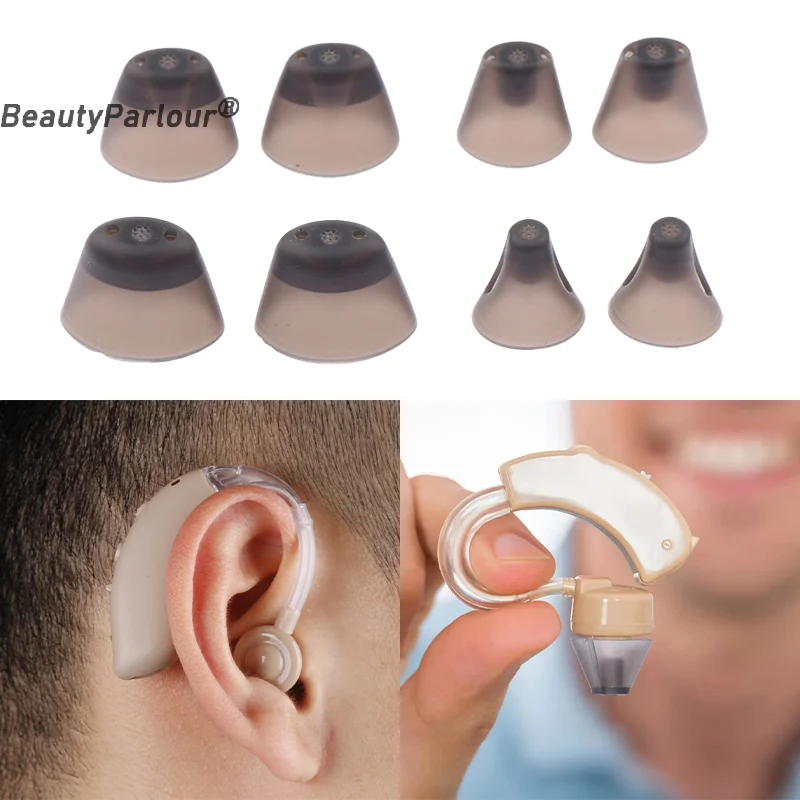 1Pairs XS/S/M/L Hearing Aid Ear Tips Soft Replacement Earplugs In-Ear Hearing Aid Domes Ear Plugs Black Silicone Earplug