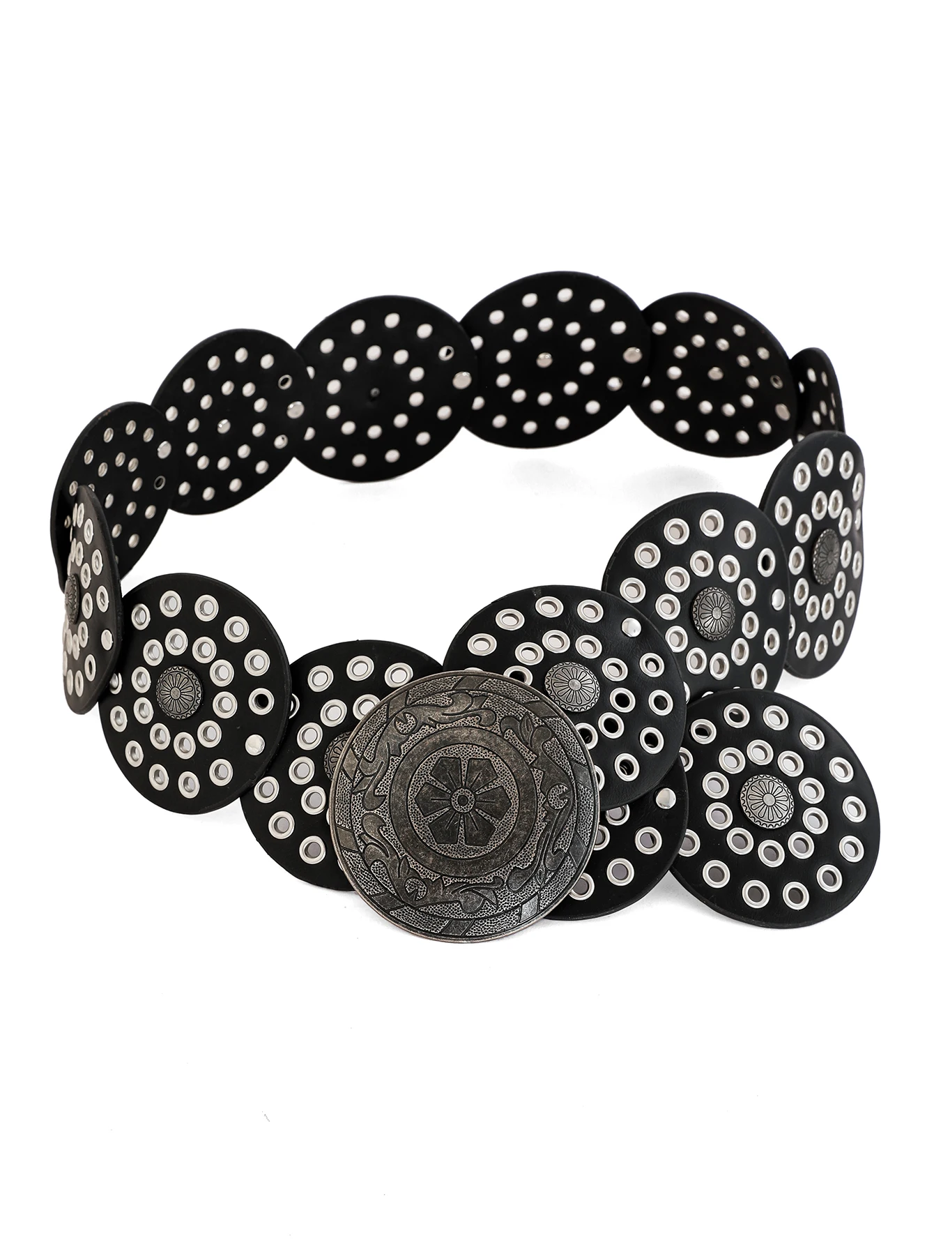 غطاء خصر بوهيمي، حزام مخصص على الطراز الغربي الأوروبي والأمريكي القديم للنساء، حزام عريض مجوف مستدير