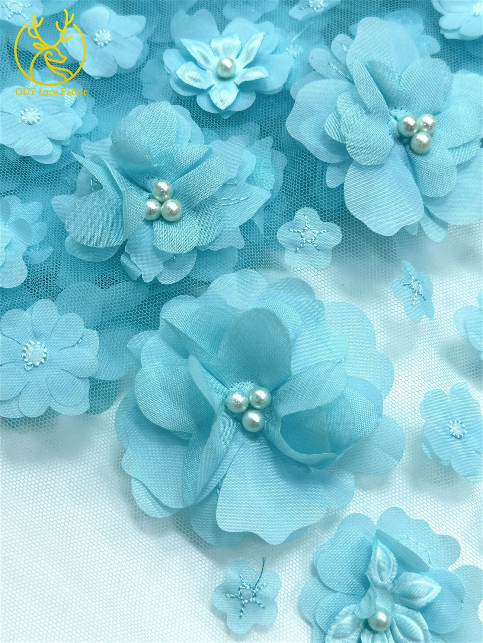 3D Französische Blumenperlen-Spitze 2026 Afrikanische Pailletten-Spitze Nigerianischer Tüll-Netzstoff für Hochzeitskleider 5 Yards – Detail 25