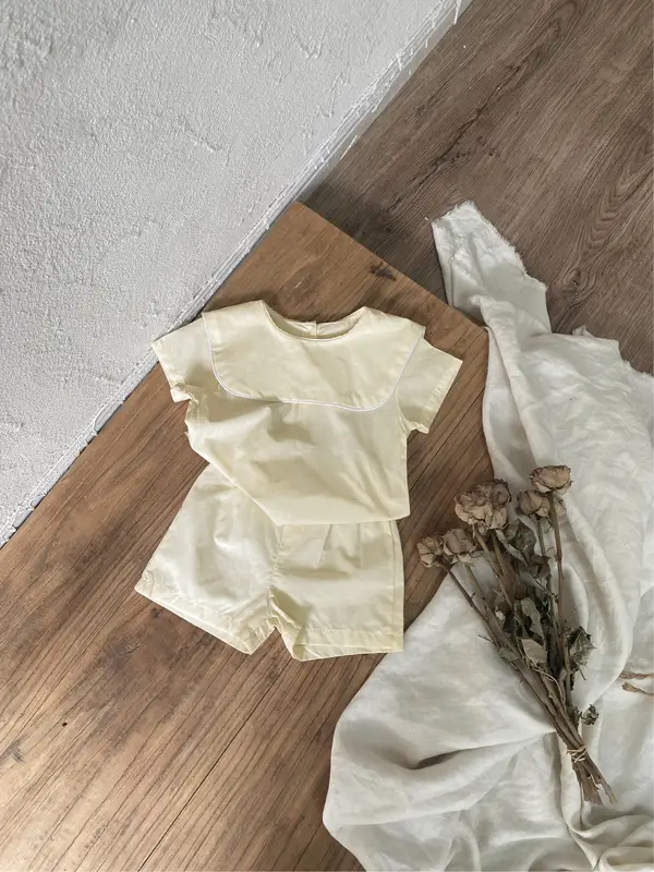 2026 Summer New Baby Short Sleeve Clothes Set Infant Girl Cotton Large Lapel T Shirts + Shorts 2pcs Suit Toddler Casual Outfits - Image 5