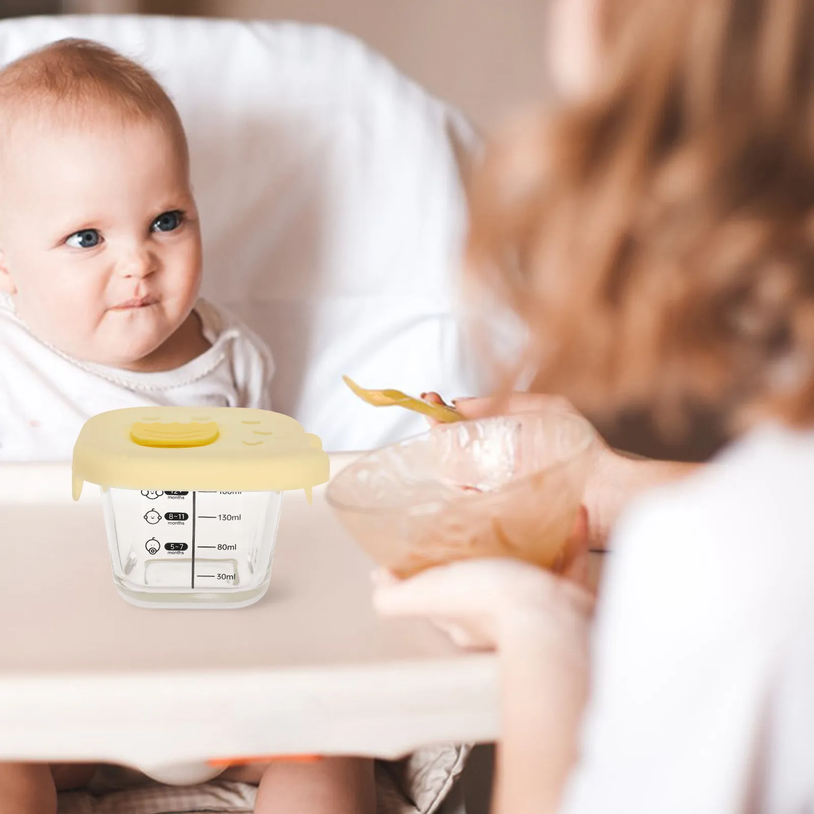 

Большая стеклянная миска для детского питания с крышкой, прозрачная, для прикорма, безопасна для микроволновки и морозильной камеры, для детских закусок