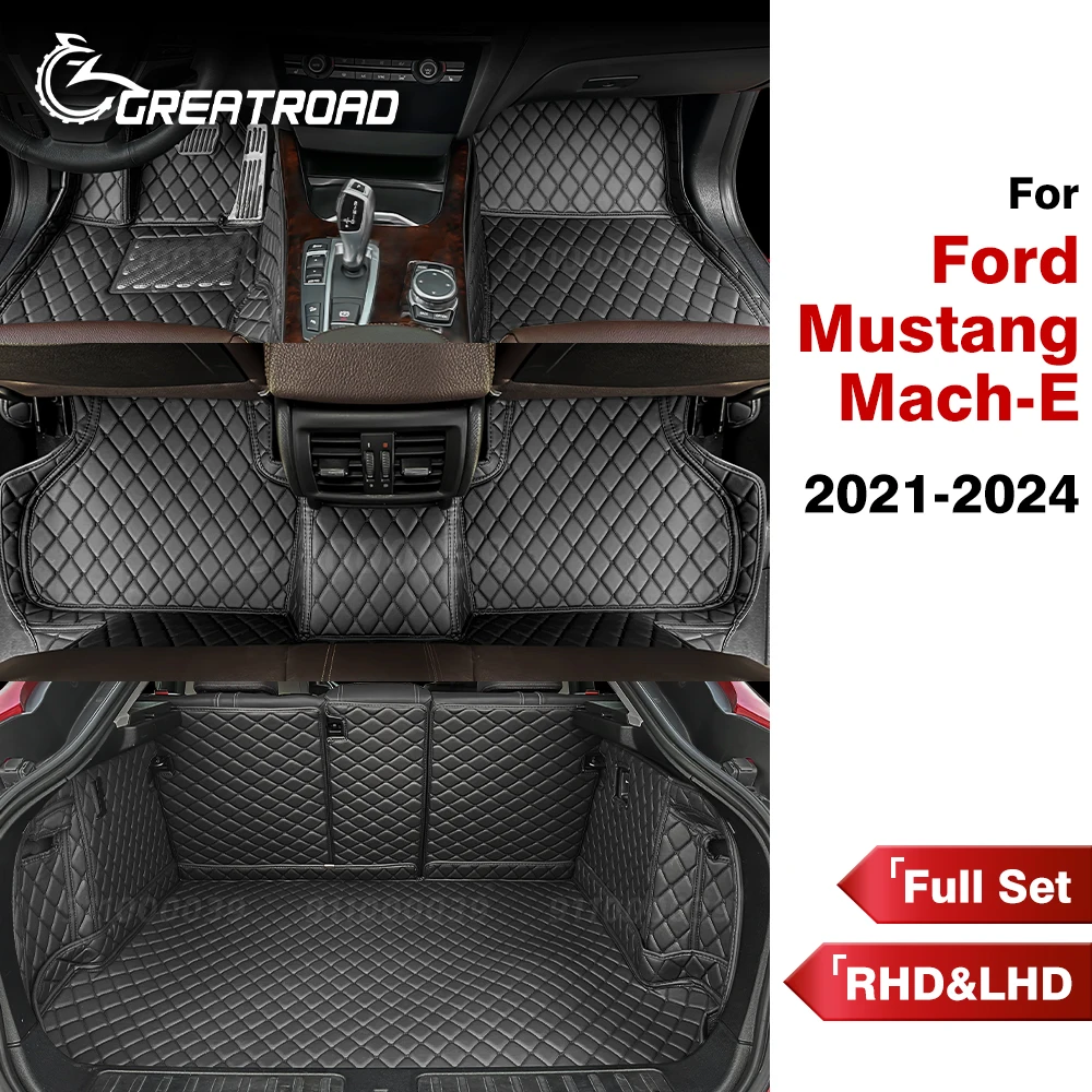 Автомобильный коврик и коврик в багажник для Ford Mustang Mach-E 2021 2022 2023 2024, пользовательские подушечки для ног, автомобильный ковер, аксессуары для интерьера